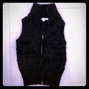 Calvin Klein black boucle vest